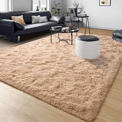 Soft Fluffy Rugs for Living Room (Beige / 6' X 9' (Rectangular))