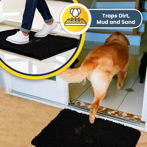 Super Water Absorbent Door Mat Indoor (Black / 36" x 120")