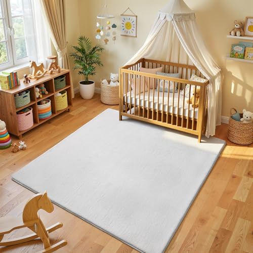 4x4 Square Area Rugs for Bedroom Living Room (4' x 4' (Square) / White)