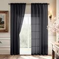 2 Pack Basic Black Sheer Curtain Drapes for Living Room 84 Inch Length 2 Panels (59"W x 84"L (Pack of 2) / Black)