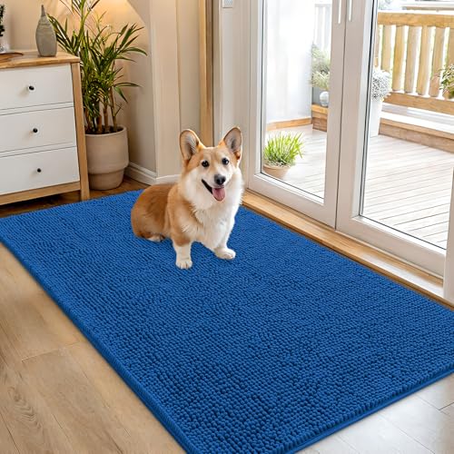 Dog Door Mat for Muddy Paws 54x32 (Deep Navy Blue / 54" X 32")