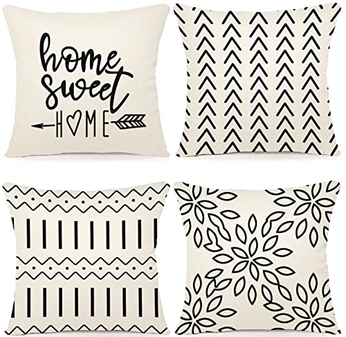 Pillow Covers 18x18 Set of 4 (Cream White / 18" x 18" (Pack of 4))