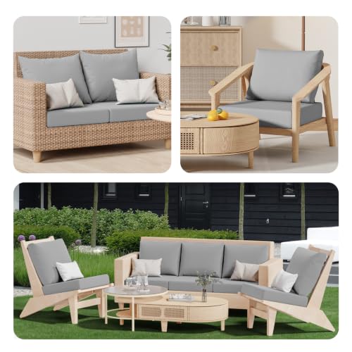 8Pcs Outdoor Cushion Covers (Air-grey / Square-large + Square)