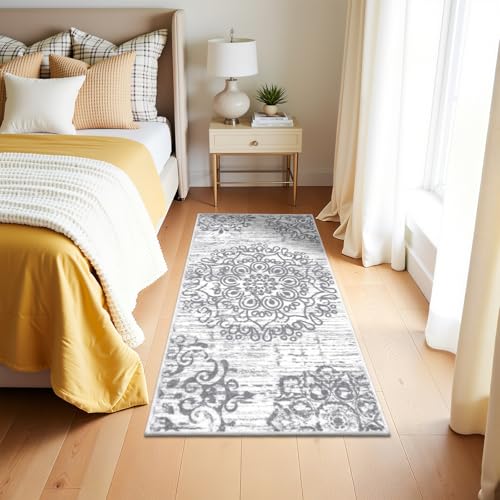 HEBE Hallway Runner Rug 2'x4' (Grey / 2' x 4' (Rectangular))