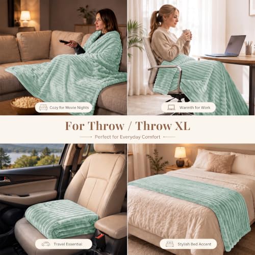 Sage Green Throw Blanket for Couch (Sage Green / Throw (50" x 60"))