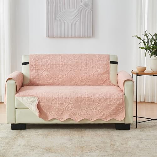 Reversible Loveseat Cover (Loveseat / Dusty Rose / Taupe)