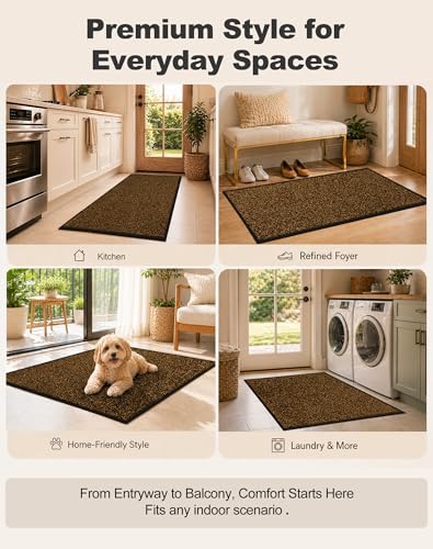 Super Absorbent Front Door Mat (Brown / 3' x 5' (Rectangular))
