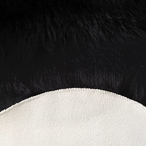 Faux Fur Rug Black Sheepskin Area Rug (Black / 4' x 6' (Rectangular))