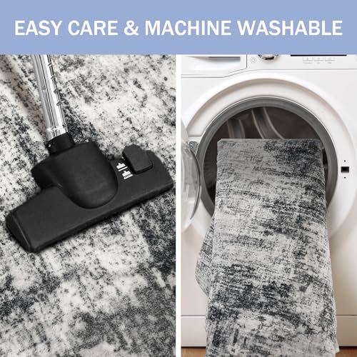 Abstract Area Rugs 9x12 Ft Washable Large Rugs for Living Room (Black/Grey/White / 9' x 12' (Rectangular))