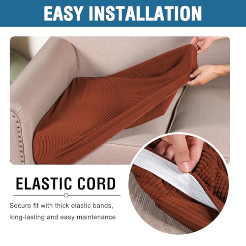 High Stretch Couch Cushion Covers (Rust)