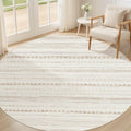 Round Rug Boho Area Rugs (Beige Brown / 5' X 5' (Round))