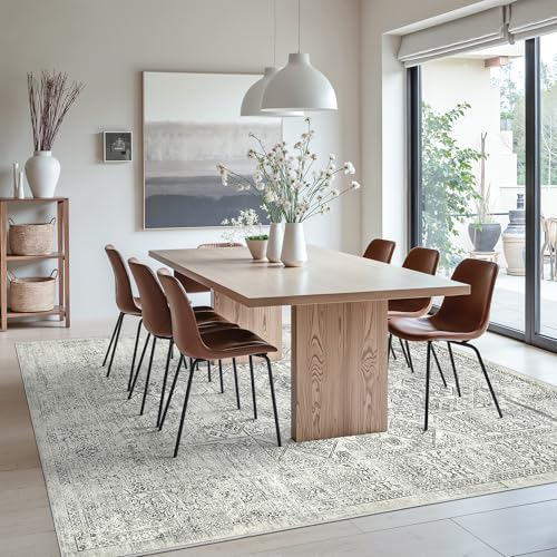 Washable Area Rug 8x10 Large Soft Living Room Rugs Light Gray (Light Gray / 8' x 10' (Rectangular))