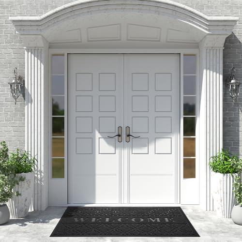 Welcome Mat Outdoor Indoor (60x36 Inch / Black)