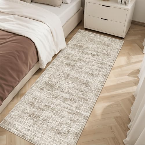 Runner Rug 2x6 Washable Kitchen Hallway Runners Non (Brown / 2' x 6' (Runner))
