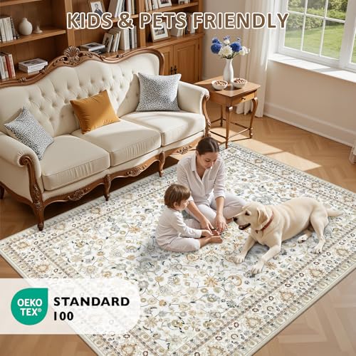 3x5 Area Rugs Living Room (Beige / 3' x 5' (Rectangular))