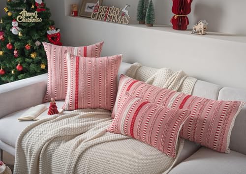 Christmas Lumbar Pillow Covers 14x36 Long (Red / 36" x 14" (Pack of 1))