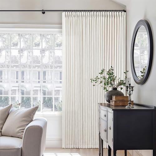 Natural Pinch Pleated Linen Curtains 126 Inches Long 2 Panels (Natural / 40"W x 126"L (Pack of 2))