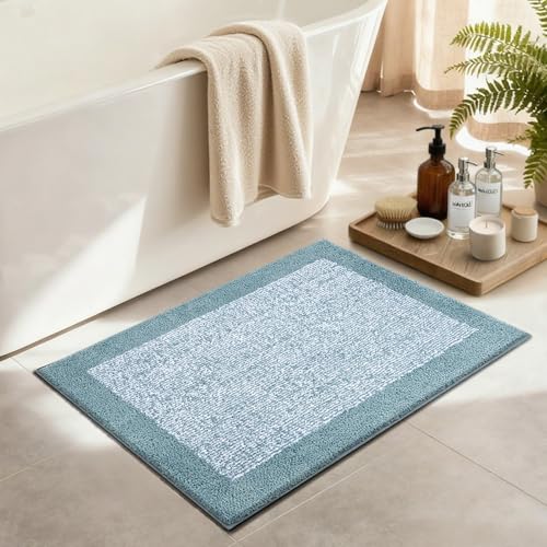 Bathroom Rugs 30x20 Non Slip Washable (Dusty Blue / 1'8" x 2'6" (Rectangular))