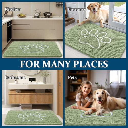 Dog Door Mat for Muddy Paws 47x32 (Sage Green / 47" X 32")