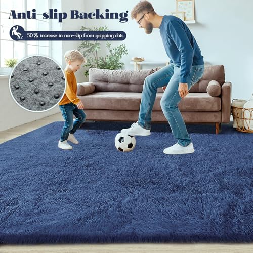 5x7 Area Rug for Living Room (Navy Blue / 5' x 7' (Rectangular))