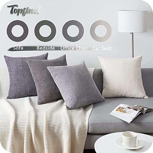 Euro Shams Decorative Throw Pillows Covers for Bedroom (Grey / 26" x 26" (Pack of 4))