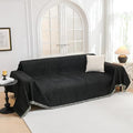 Oversized Couch Cover Sofa Covers Couch Covers for 3 Cushion Couch Sofa Pet Friendly L Shaped Couch Cover Sectional Couch Covers Non Slip Furniture Protector for Kids (91" x 150" / Black)