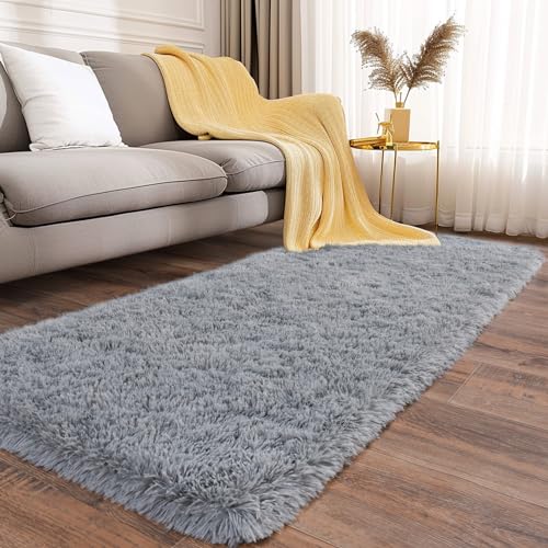 Soft Runner Rugs for Bedroom Hallways (2' x 6' (2 pcs) / Grey)