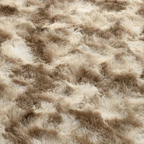 4x6 Ft Shag Area Rug for Bedroom Living Room (Ea Khaki 4sm11 / 4' X 6' (Rectangular))