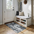 Washable 2'x4' Abstract Area Rug for Living Room Black White (Black/Navy Blue/Gray / 2' x 4' (Rectangular))