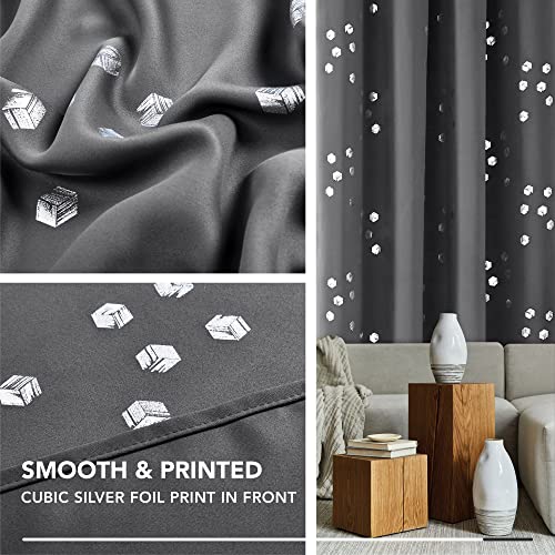 Blackout Curtains (Dark Grey/Cubic / 52"W x 95"L (Pack of 2))