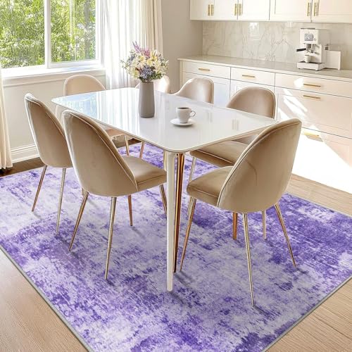 Washable 9'x12' Abstract Area Rug for Living Room Purple (Purple/Gray/Pink/White / 9' x 12' (Rectangular))
