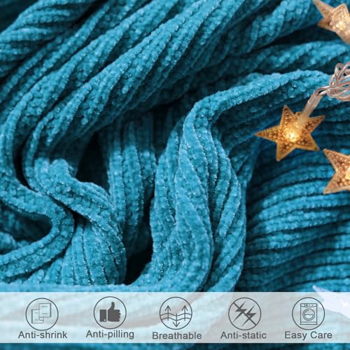 Chenille Throw Blanket 50x60 (Teal / 50*60'')