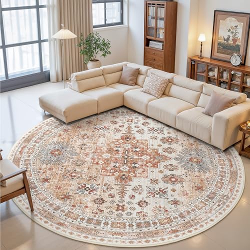 9ft Round Rug (Orange / 9' (Round))