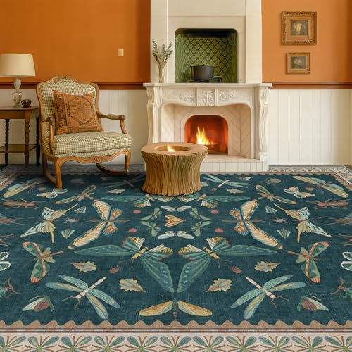 Vintage Teal Area Rugs for Living Room 6x8 (6' x 8' (Rectangular) / Teal)