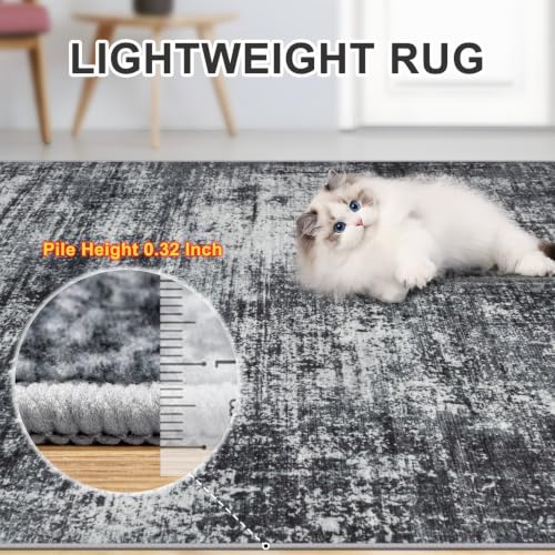 8x10 Area Rug Living Room (Dark Black / 8' x 10' (Rectangular))