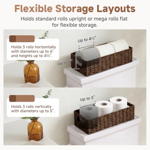 Toilet Tank Tray (Dark Brown / 14¼" L x 6¾" W x 3¾" H)