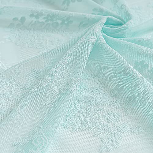 Vintage Lace Curtains 84 Inches Long (Aqua / 52"W x 84"L (Pack of 2))