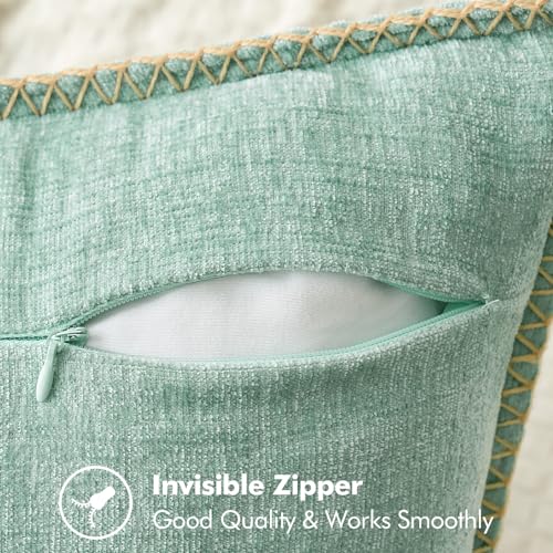 Decorative Couch Throw Pillow Covers 18x18 Inch Aqua Green 2 Pack (Aqua Green / 18" x 18" (Pack of 2))
