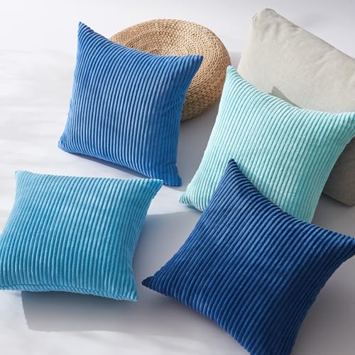 Blue Throw Pillow Covers 18x18 Inch Set of 4 (Lightblue / 18" x 18" (Pack of 4))