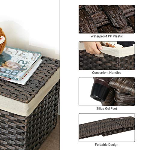 Woven Storage Basket with Lid (65 L / Brown)