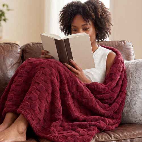 Checkered Soft Cozy Throw Blanket for Couch (Red / Throw (50" X 60"))