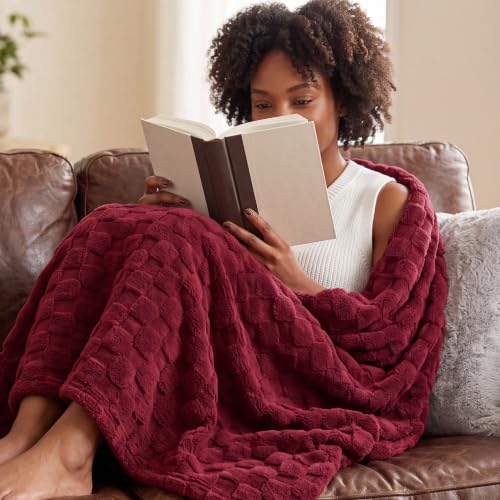 Checkered Soft Cozy Twin Blanket for Bed (Red / Twin (60" X 80"))