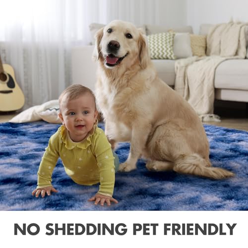 6x9 Ft Large Shag Rugs for Living Room Decor (Eg Royal Blue / 6' X 9' (Rectangular))