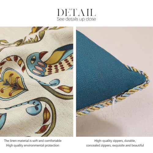 French Vintage Linen Throw Pillow Cover (28" x 12" (Pack of 2) / Wensel C)