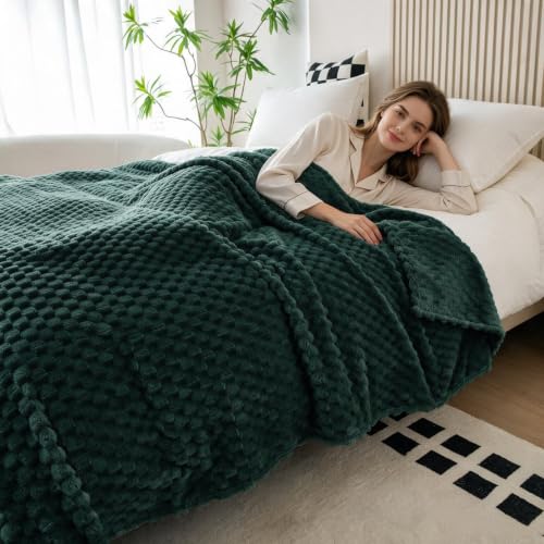 3D Fleece King Size Blanket for Bed (Forest Green / King ( 90x104 IN ))
