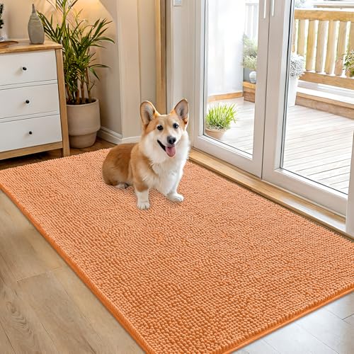 Dog Door Mat for Muddy Paws 54x32 (Orange / 54" X 32")