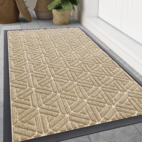 Front Door Mat Outside Entrance (Beige / 47" X 32")
