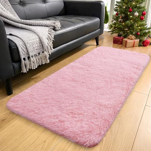 2x8 Machine Washable Runner Rugs for Hallway (2x8 Ft / Pink)
