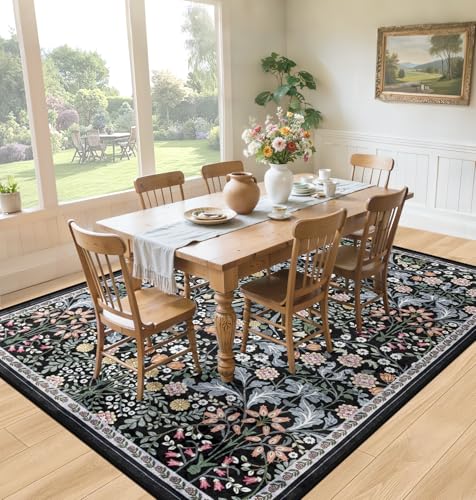 Area Rug 10x14 Living Room (Dark Black / 10' x 14' (Rectangular))