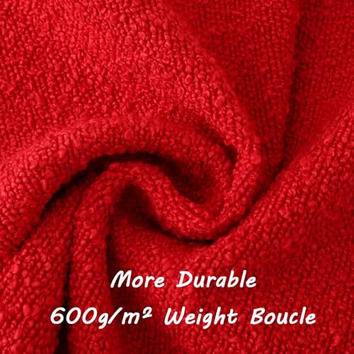 Pack of 2 Boucle Textured Throw Pillow Covers 16x16 Inch (Red / 16" x 16" (Pack of 2))
